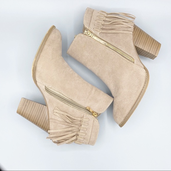 Bella Marie Shoes - Taupe Ankle Boots